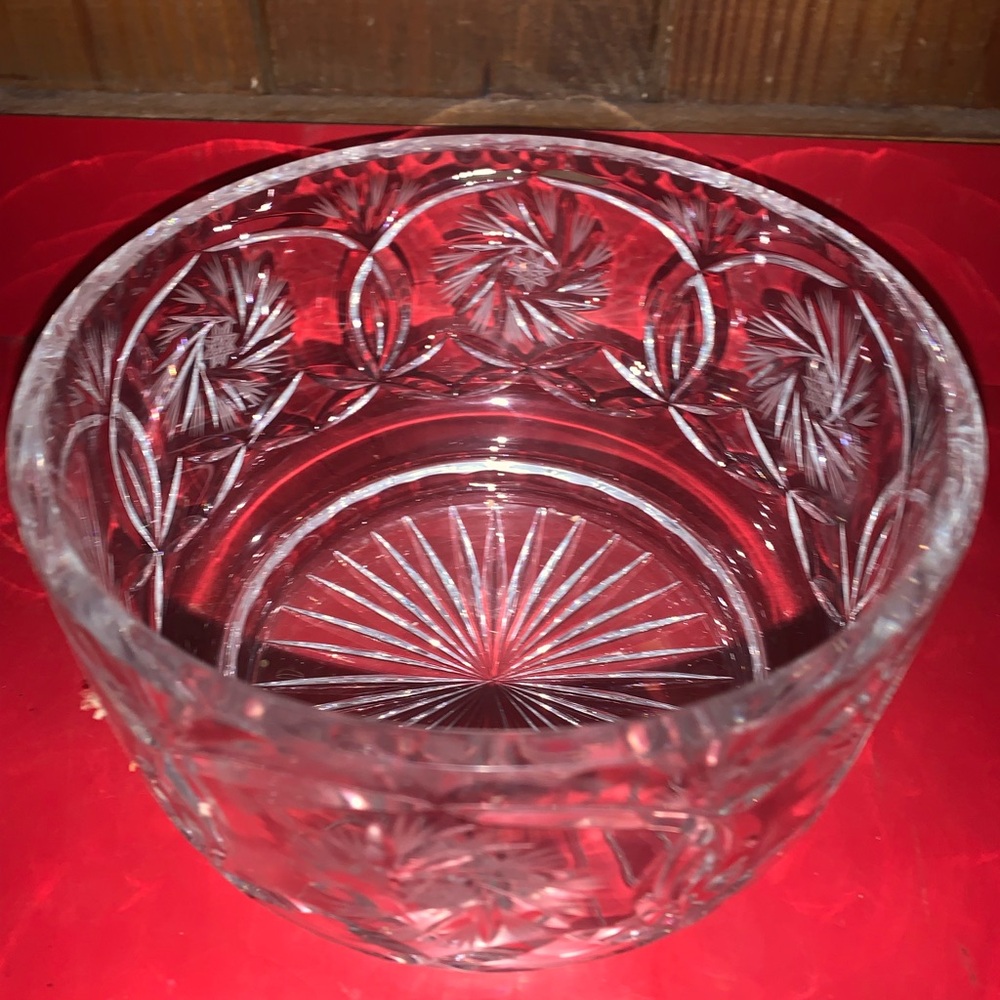 Beautiful Bohemian Crystal Pinwheel & Star Bowl